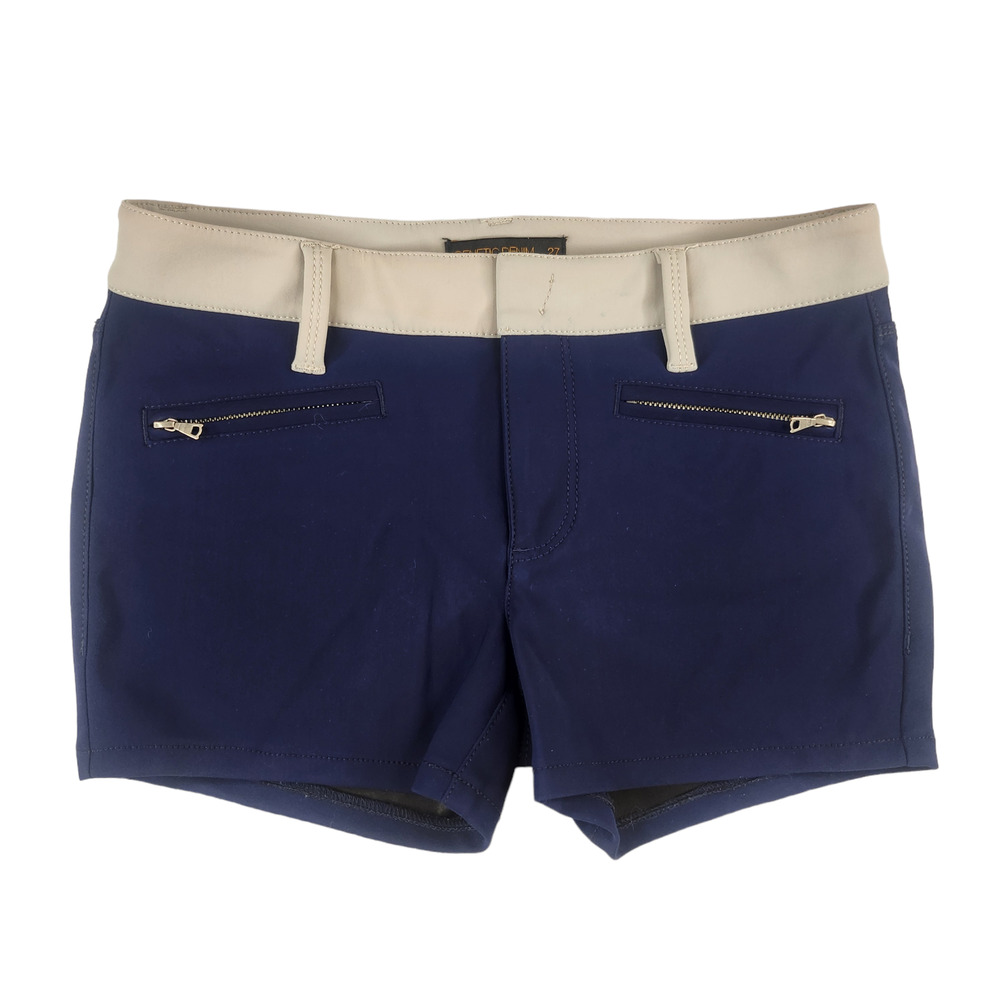Genetic Denim Shorts Womens 27 The Sloan Slater Navy Blue Cream Colorblock